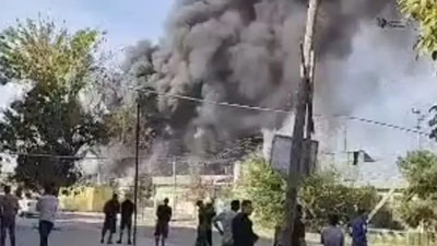 Image of 'A major fire occurred at a factory in the Tashkent district.'