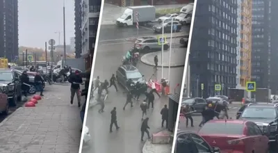 Изрображение 'В Москве мигранты устроили массовую драку с лопатами и палками'