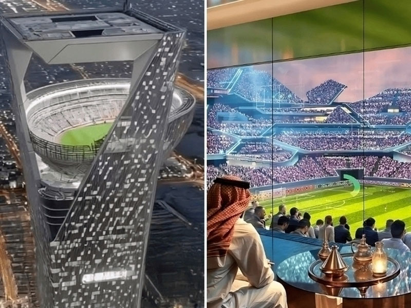 'Саудия Арабистони ЖЧ учун дунёдаги биринчи бино томидаги стадионни қурмоқчи'ning rasmi
