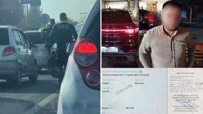 'Toshkentda haydovchi YPI inspektoridan qochib, mashinani ularning ustiga haydaydi'ning rasmi