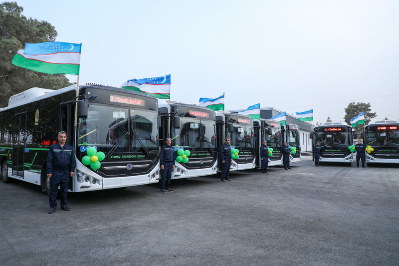 Изрображение 'В Термез доставили 35 новых китайских автобуса'