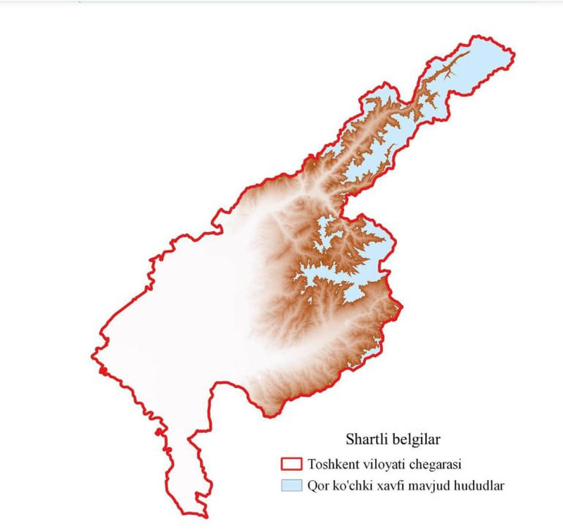Изрображение 'Лавинная опасность объявлена в горных районах Ташкентской области'
