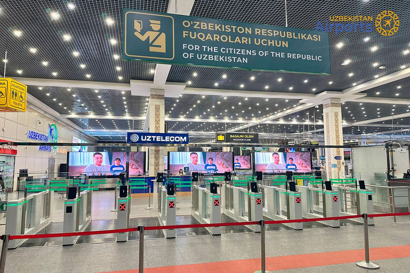 Изрображение 'В зале прилета аэропорта Ташкента запустили электронные коридоры для граждан Узбекистана'