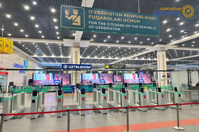 Изрображение 'В зале прилета аэропорта Ташкента запустили электронные коридоры для граждан Узбекистана'