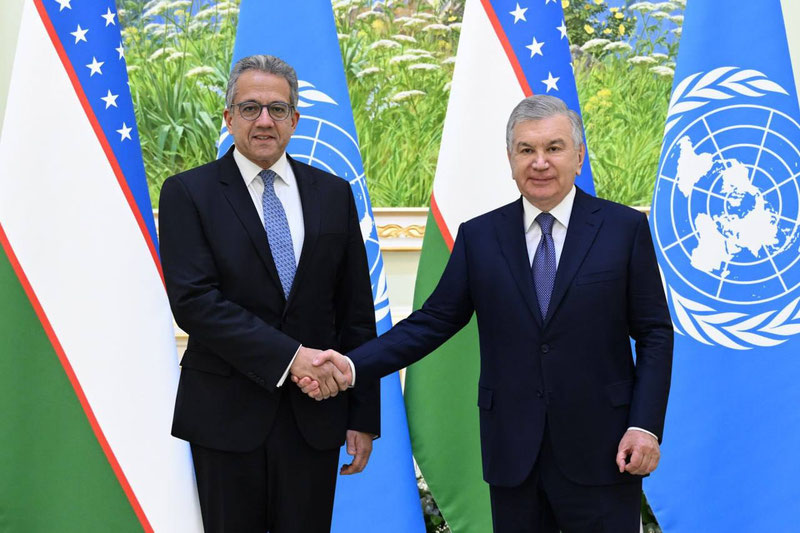 Изрображение 'Глава Узбекистана и новый гендиректор ЮНЕСКО обсудили итоги Генконференции в Самарканде'