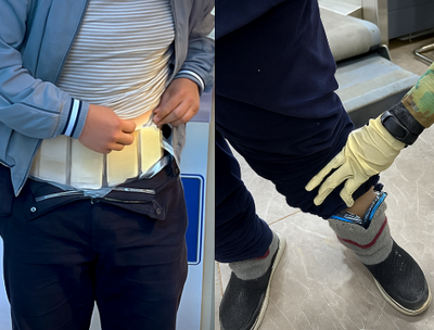 Изрображение 'Десятки iPhone на теле и лекарства в носках: новые нарушения на границе'