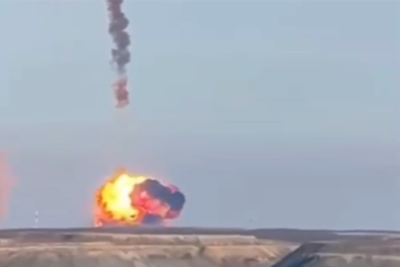 Image of 'Russia's newest "Sarmat" missile exploded during a test.'