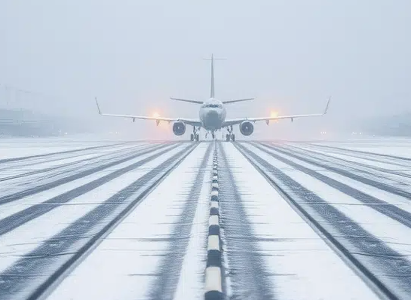 Изрображение 'В аэропорту Ташкента из-за снега возможны небольшие задержки рейсов'