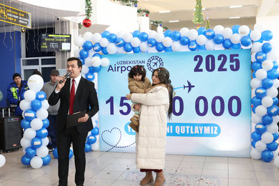 Изрображение 'В аэропорту Карши поздравили 15-миллионного пассажира в Узбекистане'
