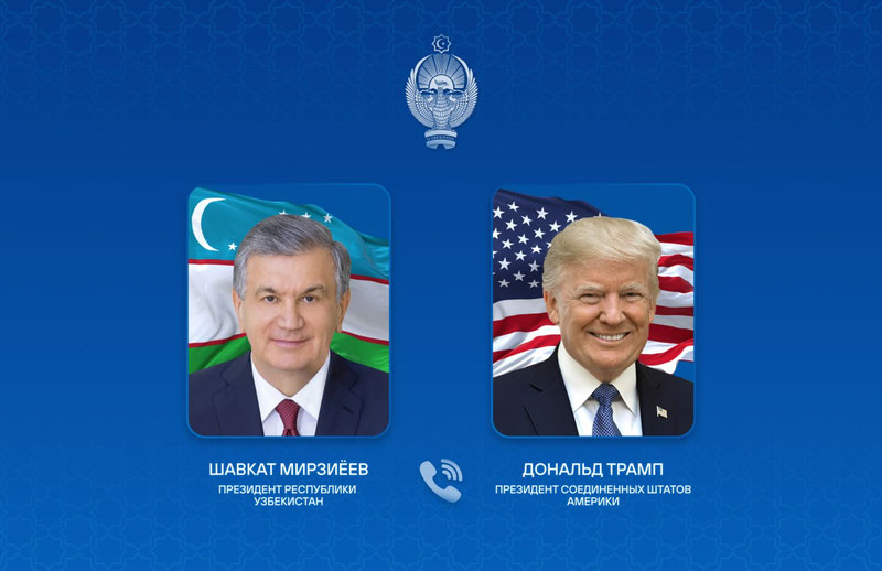 Изрображение 'Шавкат Мирзиёев и Дональд Трамп переговорили по телефону'