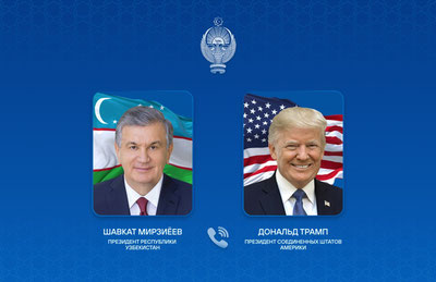 Изрображение 'Шавкат Мирзиёев и Дональд Трамп переговорили по телефону'