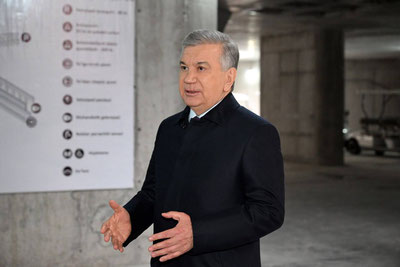 Image of 'The President reviewed the new building of the Ministry of Construction in New Tashkent.'