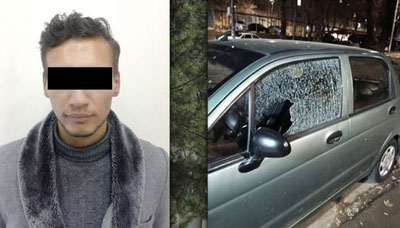'Toshkentda 26 yoshli mast erkak avtomashina oynasini sindirib, qasddan shikast yetkazdi'ning rasmi