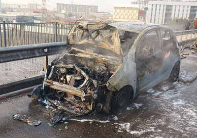 Изрображение 'В Ташкенте зафиксировали второе за сутки возгорание автомобиля'