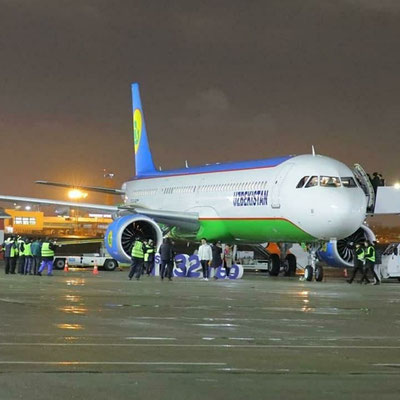 Image of '4 flights heading to Namangan changed their direction due to strong snowfall.'