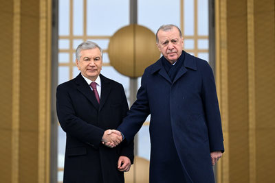 Image of 'Mirziyoyev was officially received in Ankara.'