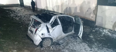 Изрображение 'В Янгиюле перевернулся "Спарк": водитель потерял управление'