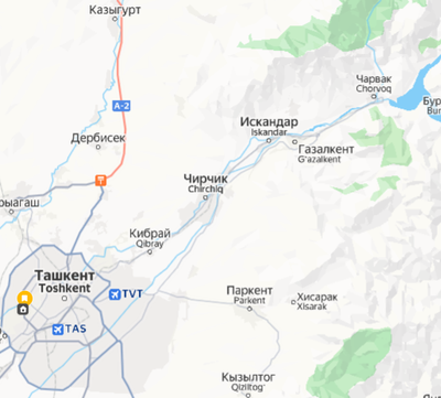 Изрображение 'На участках дороги Ташкент—Чарвак скорость будет снижена до 80 км/ч'