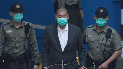 Image of 'Hong Kong sentences Jimmy Lai to 20 years in prison.'