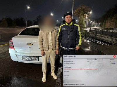 Image of 'A measure was taken against a violator driver in Tashkent.'