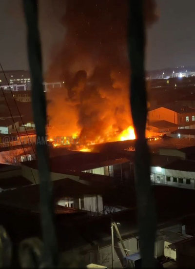 Image of 'A house in Tashkent caught fire.'