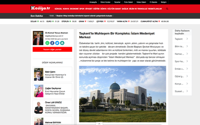 'Yeni Konya:"Тошкентдаги муҳташам мажмуа: Ислом цивилизацияси маркази"'ning rasmi