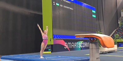 Изрображение 'Оксана Чусовитина завоевала путёвку в финал Кубка мира по спортивной гимнастике в Баку'