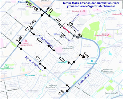Изрображение 'Изменены схемы движения трех автобусных маршрутов из-за ЧП на путепроводе в Ташкенте'