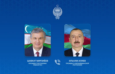 Изрображение 'Лидеры Узбекистана и Азербайджана обсудили ситуацию на Ближнем Востоке'