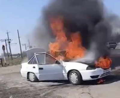 'Toshkent viloyatida Nexia-2 yonib ketdi'ning rasmi