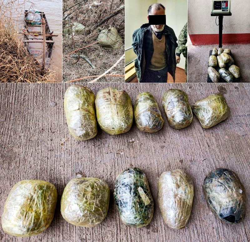 'Amudaryo orqali 10 kg dan ortig‘ gashish olib o‘tmoqchi bo‘lgan narkokurer ushlandi.'ning rasmi