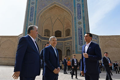 Изрображение 'Лидеры Узбекистана и Таджикистана осмотрели достопримечательности Бухары'