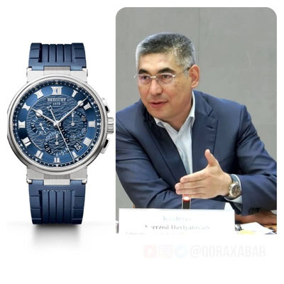 Изрображение 'Дорогие часы Шерзода Кудбиева стали предметом обсуждения в соцсетях'