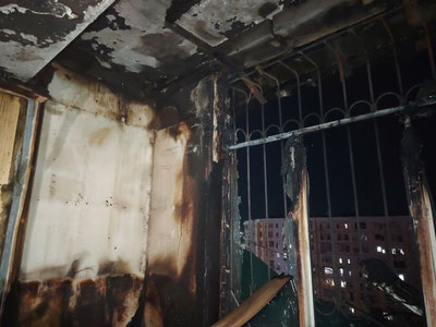 Image of 'A fire broke out in the Shaykhontohur district.'