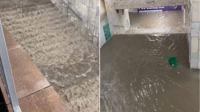 '"Chorsu" metro bekatiga tushish yo'lagi nima sababdan suv ostida qolgani ma'lum bo'ldi'ning rasmi